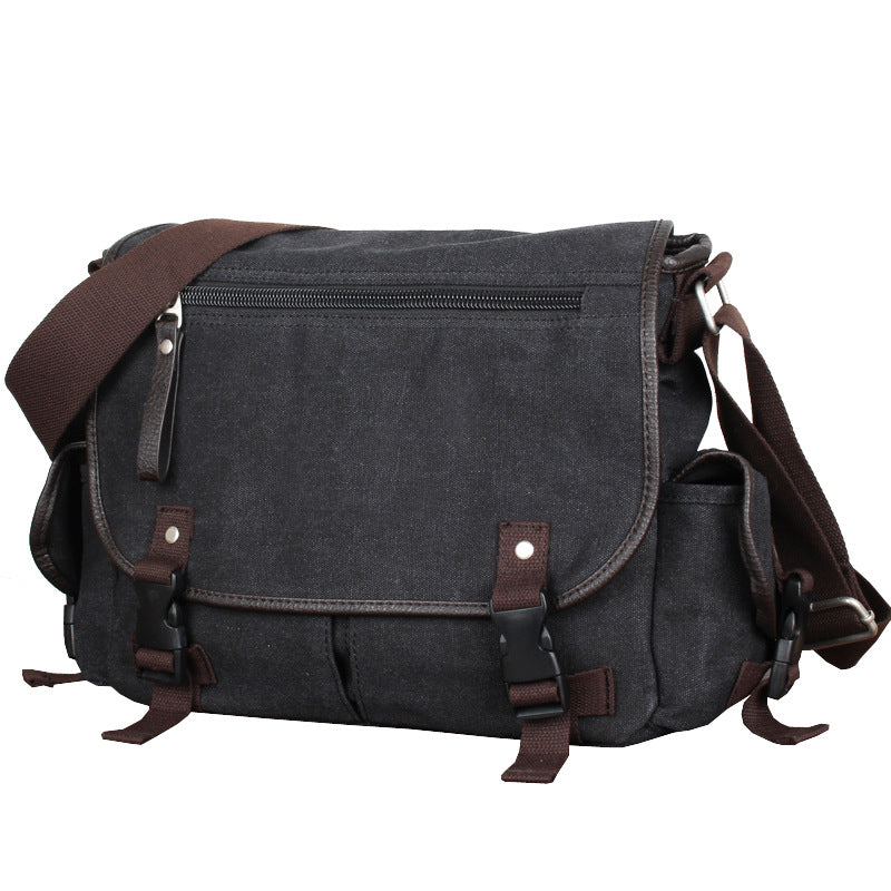 Men's Unique Versatile Canvas Horizontal Fashion Men's Messenger Bags