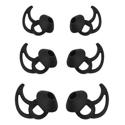 MMYQXI Puntas de repuesto de silicona para auriculares, compatibles con Bose Quietcomfort y auriculares deportivos, 3 pares de gomas para auriculares, tallas S, M, L, color negro