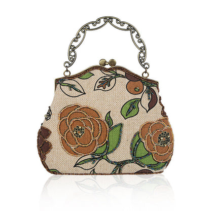 Women's Embroidery Linen Vintage Old Cheongsam Perfect Evening Bags