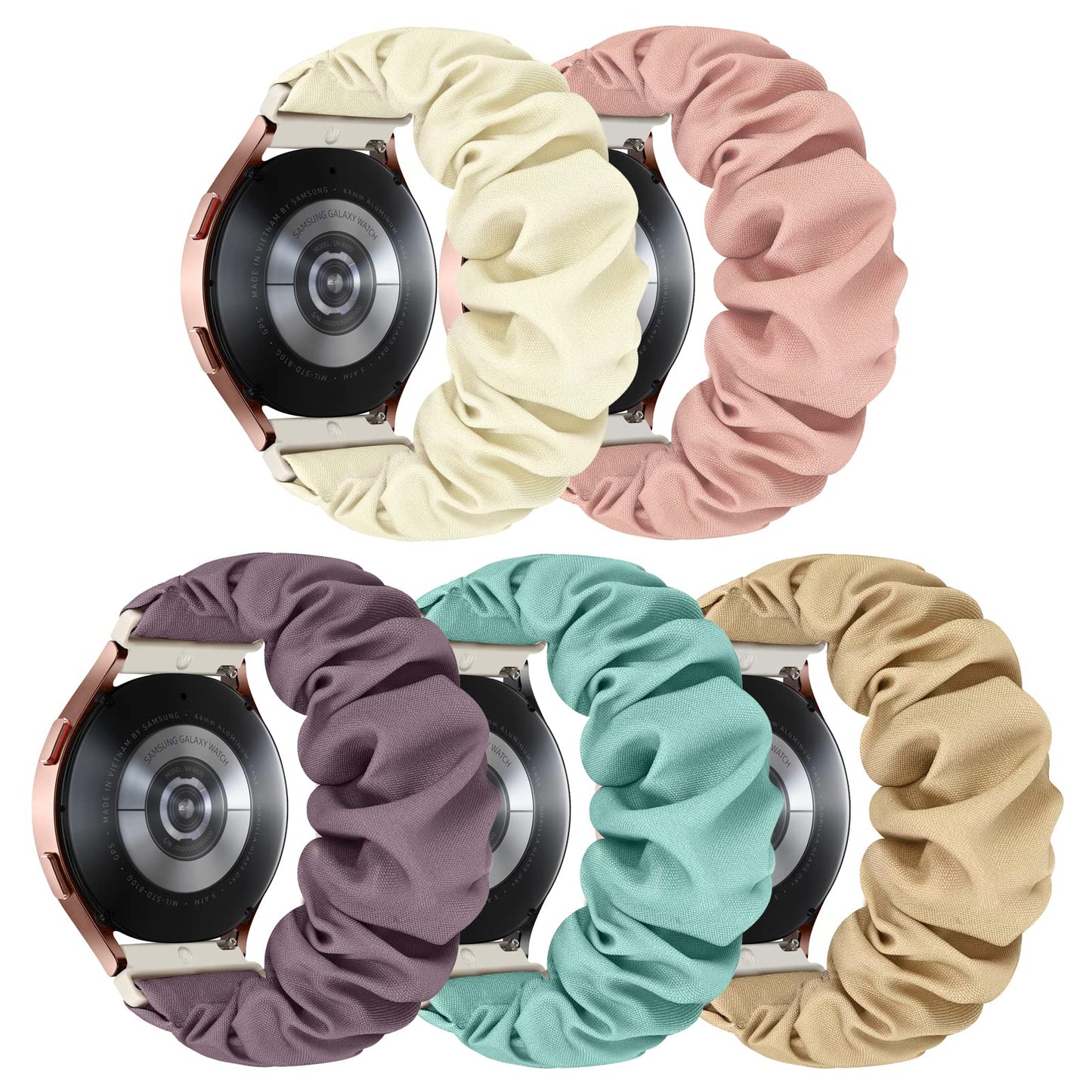 Banda de reloj Scrunchie de 20 mm para mujer compatible con Samsung Galaxy Watch Active 2 de 44 mm 40 mm/Active de 40 mm/Galaxy Watch 3 de 41 mm/Galaxy Watch de 42 mm/Galaxy Watch 4 de 44 mm 40 mm/Galaxy Watch 5 de 44 mm 40 mm/Pro de 45 mm