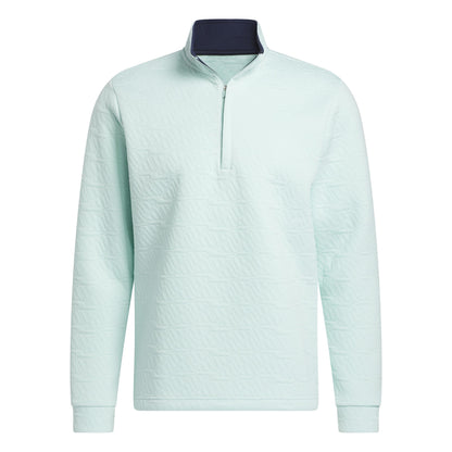 adidas Mens DWR Quarter Zip Pullover Semi Flash Aqua Small