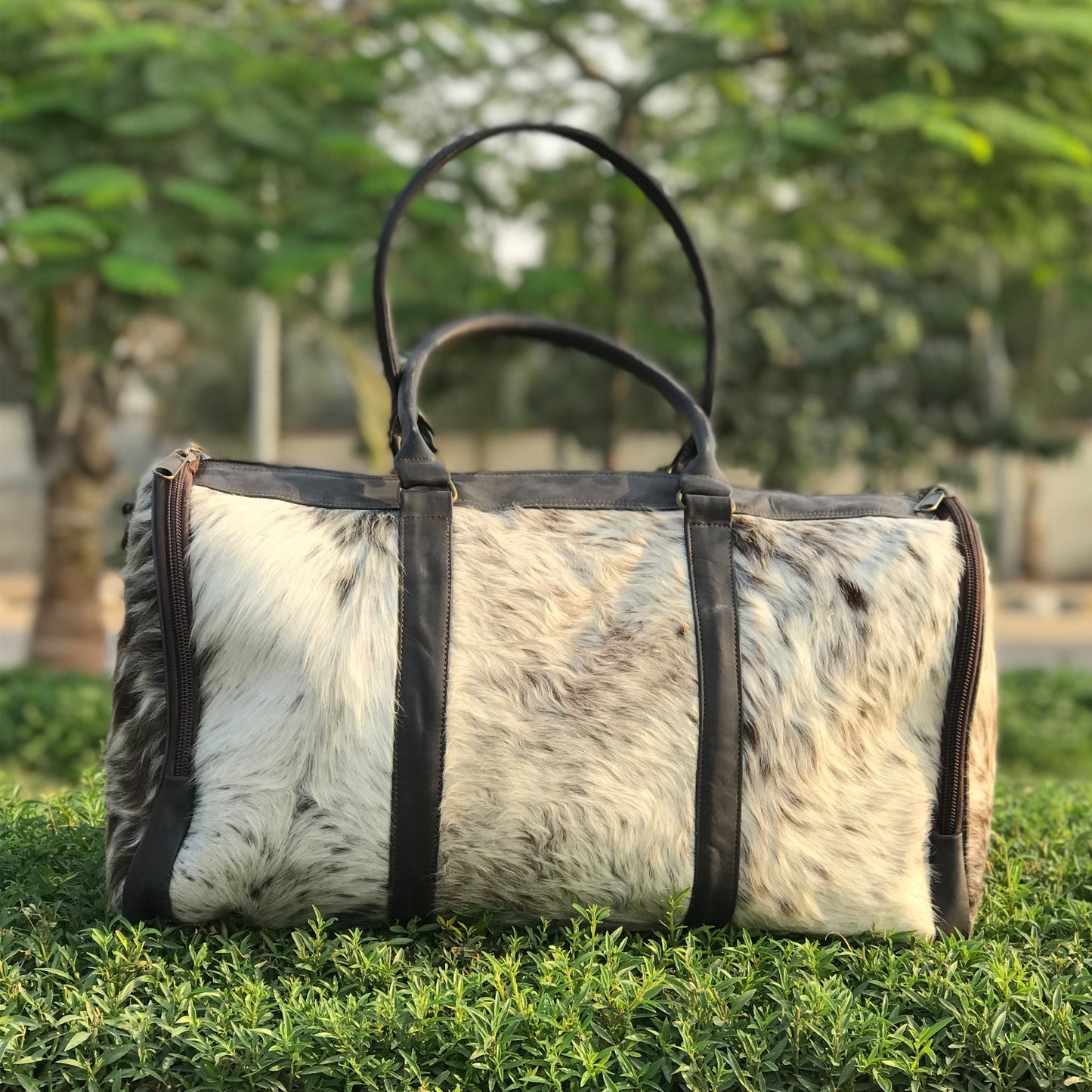 Authentic Cowhide Leather Duffel Bag, Medium Size,  Unforgettable Birthday or Anniversary Gift