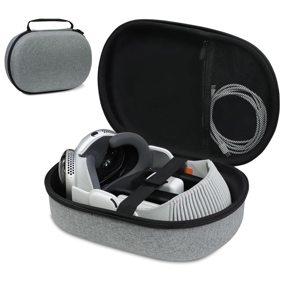 Estuche TanReginal para Apple Vision Pro, máxima protección para los accesorios de Apple Vision Pro, bolsa de viaje rígida para Apple Vision Pro con compartimentos internos y asa de silicona