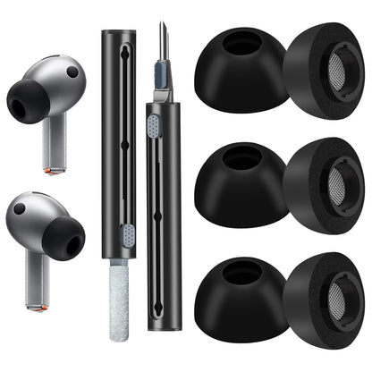 Almohadillas de espuma para Samsung Galaxy Buds3 Pro - Máxima comodidad y ajuste inquebrantable con almohadillas de espuma con memoria - Repuestos de almohadillas - L