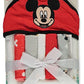 Cudlie Disney Baby Mickey Mouse Estampado Cara Feliz (Toalla con Capucha con Juego de 5 Toallitas de Baño)