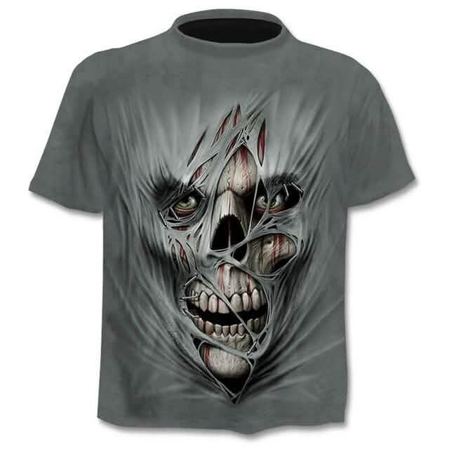 Ropa estilo punk con estampado 3D de camiseta