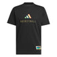 adidas Mens Worldwide Hoops Logo Graphic Basketball T-Shirt Black