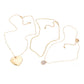 3PCS Stone Embellished Smile Metal Heart Pendant Jewelry Set