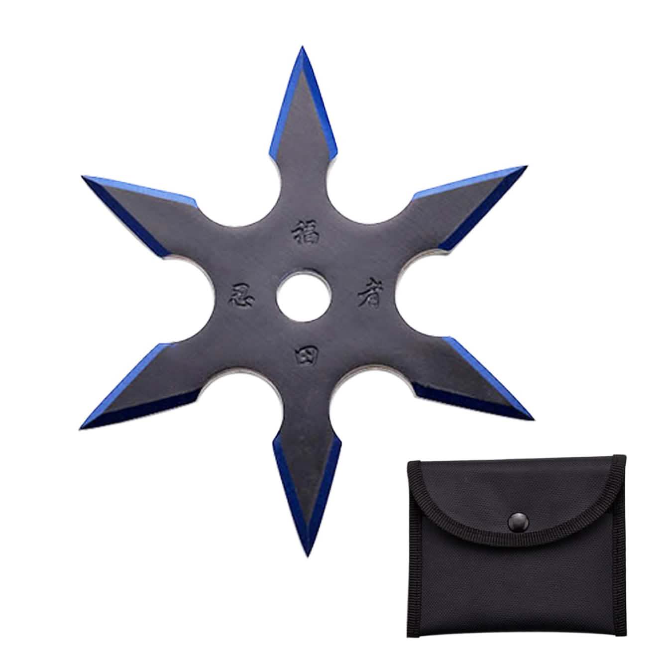Estrella arrojadiza de 4" y 6 puntas con funda