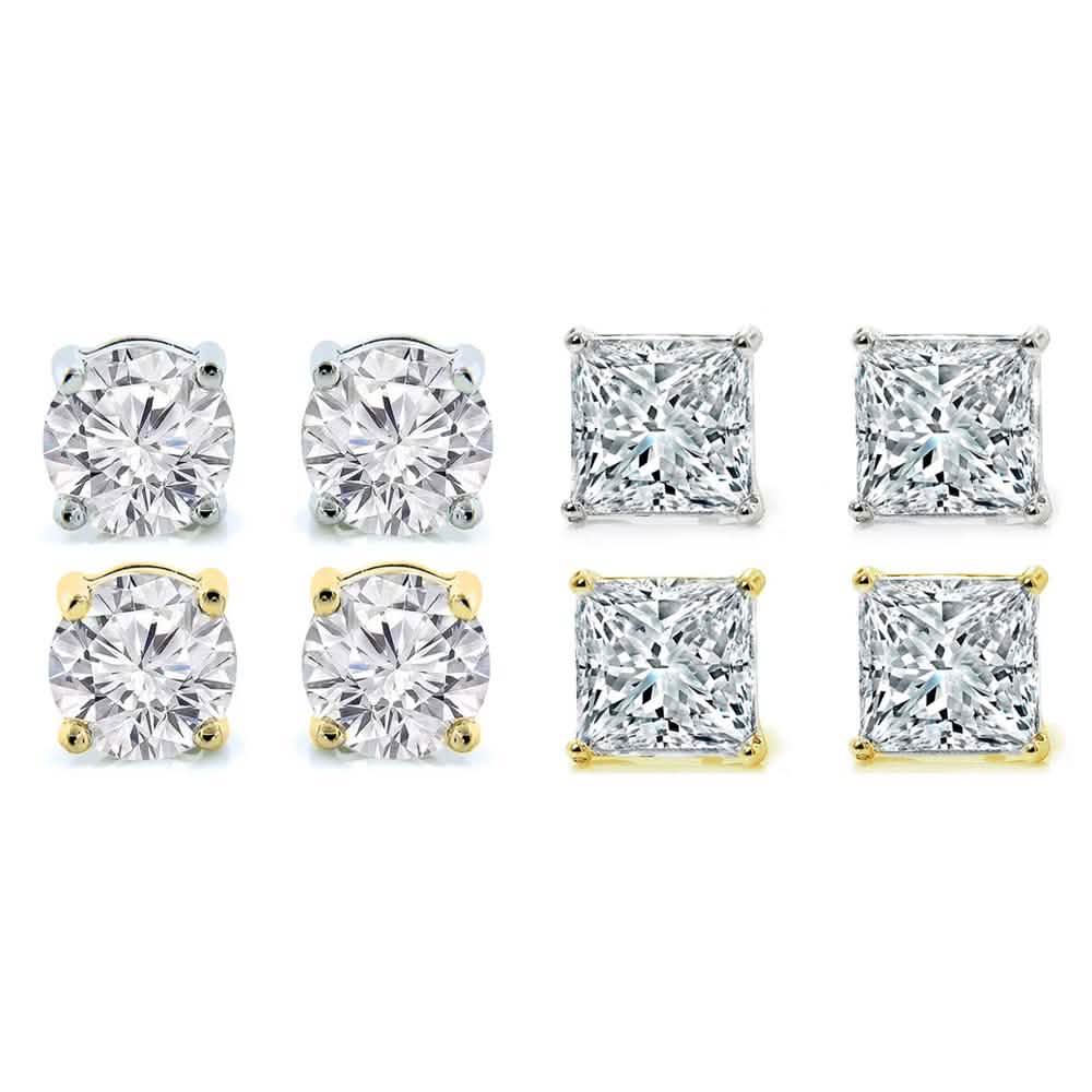 Paquete de 4: Set de aretes de cristal
