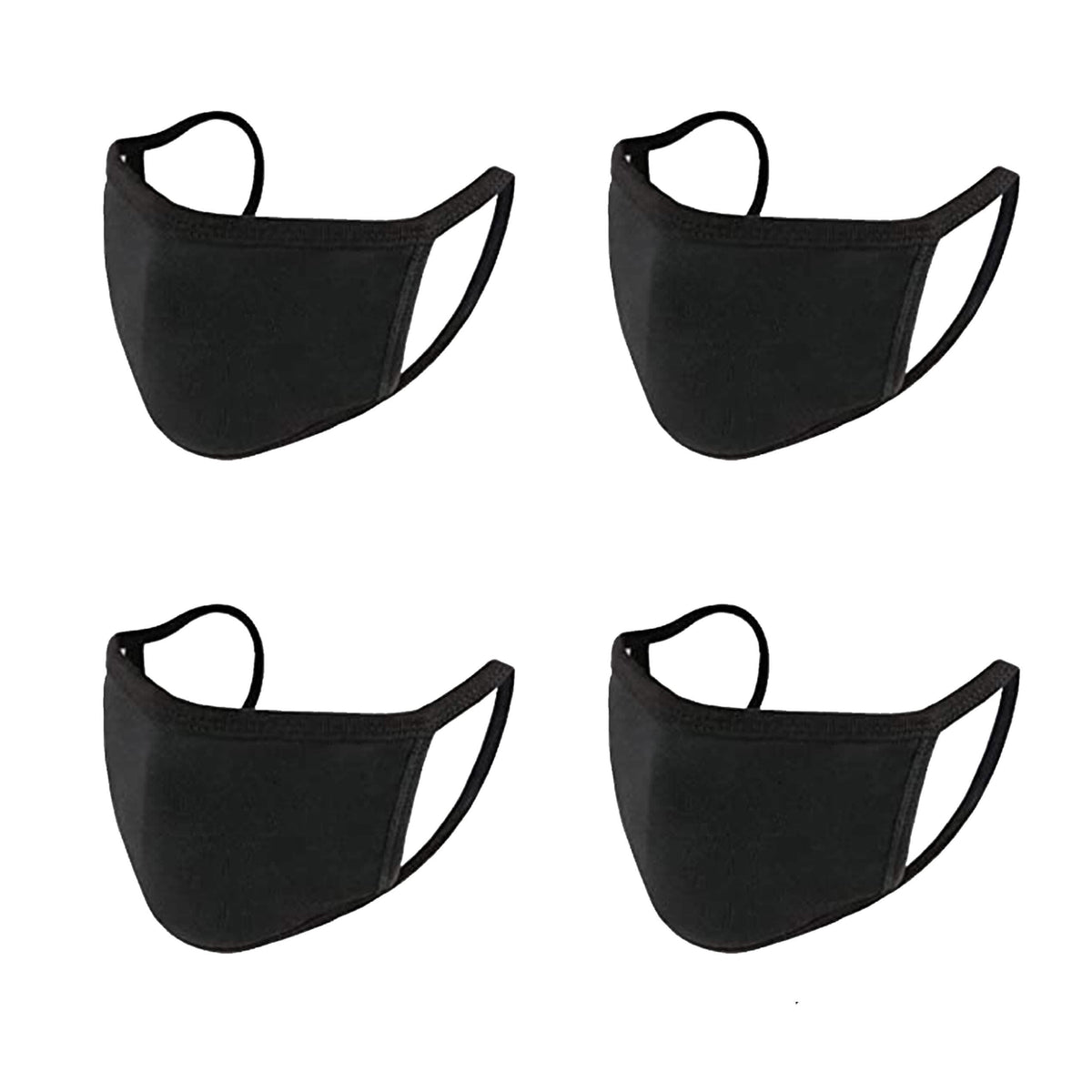 4-Pack: Washable & Reusable 2-Ply Cotton Fabric Reversible Face Mask
