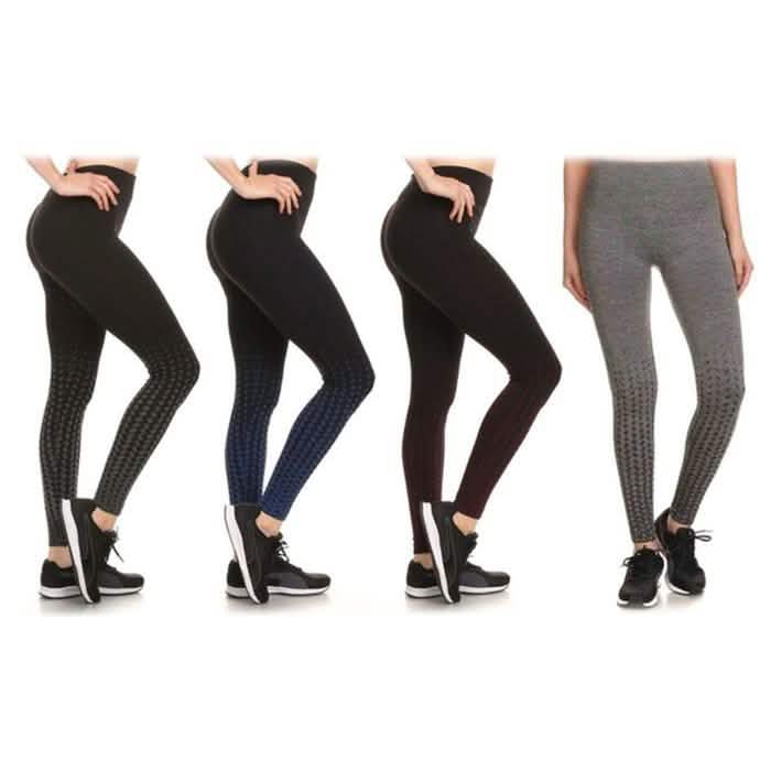 Paquete de 4: Leggings deportivos de rendimiento forrados de vellón para mujer