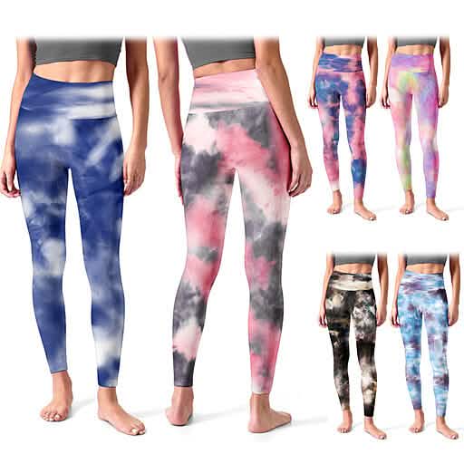 Paquete de 4: Leggings tie-dye de tiro alto ultrasuaves para mujer