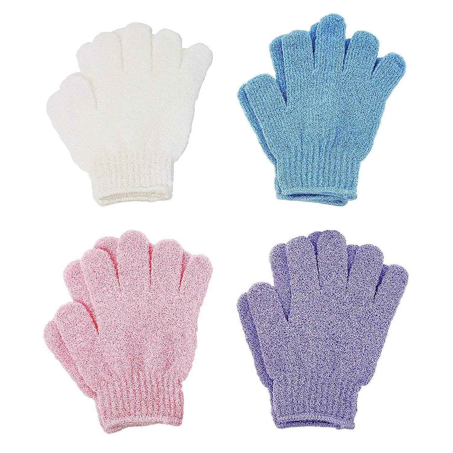 4 Pares: Guantes Exfoliantes - Manopla Exfoliante Premium para Baño o Ducha