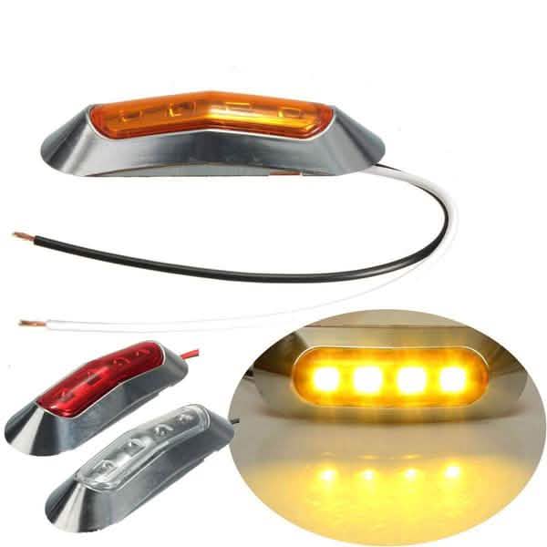 Juego de 4: Luces de posición laterales LED de 12 V-24 V con 4 LED