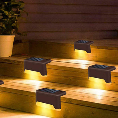 Juego de 4: Luces LED solares para escalones