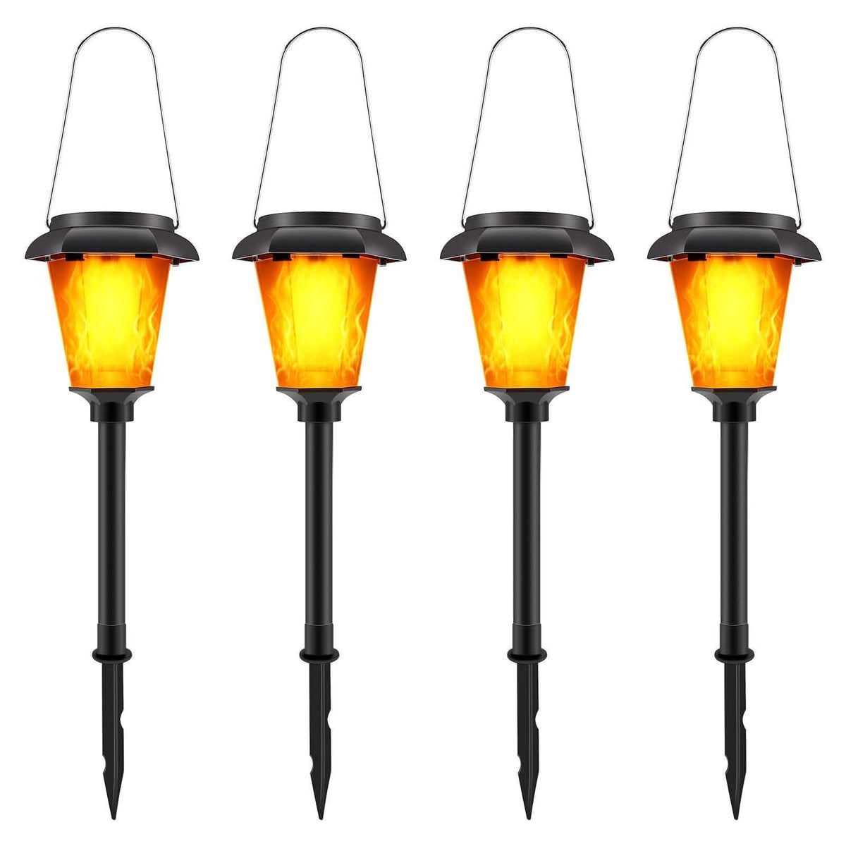 Paquete de 4: antorcha solar exterior con llama parpadeante