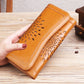 Women's Russian Long Genuine Leather Vintage Oil Wax Cattlehide Ladies Wallets