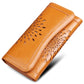 Women's Russian Long Genuine Leather Vintage Oil Wax Cattlehide Ladies Wallets