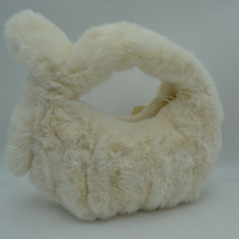 Fluffy Plush Knotted Handle Shoulder Bag