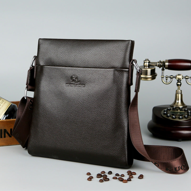 Men's Cool Kangaroo Business Authentic Leather Tactile Men's Shoulder Bags