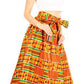 Sakkas Asma Convertible Traditional Wax Print Adjustable Strap Maxi Skirt | Dress