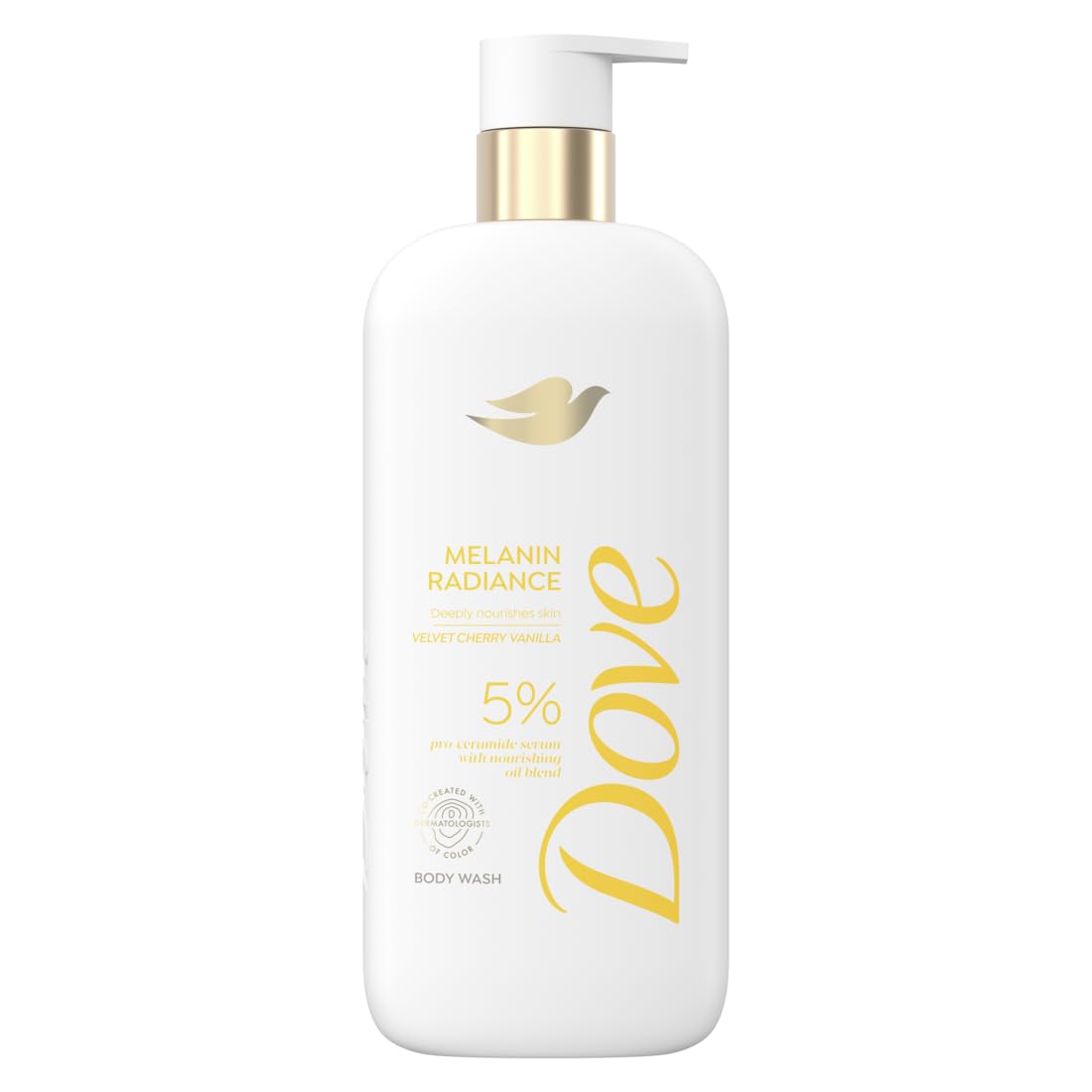 Dove Gel de Baño Resplandor Melanin Nutre para un resplandor restaurado con 5% de suero pro-ceramida y mezcla de aceites nutritivos 547 ml