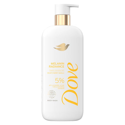 Dove Gel de Baño Resplandor Melanin Nutre para un resplandor restaurado con 5% de suero pro-ceramida y mezcla de aceites nutritivos 547 ml