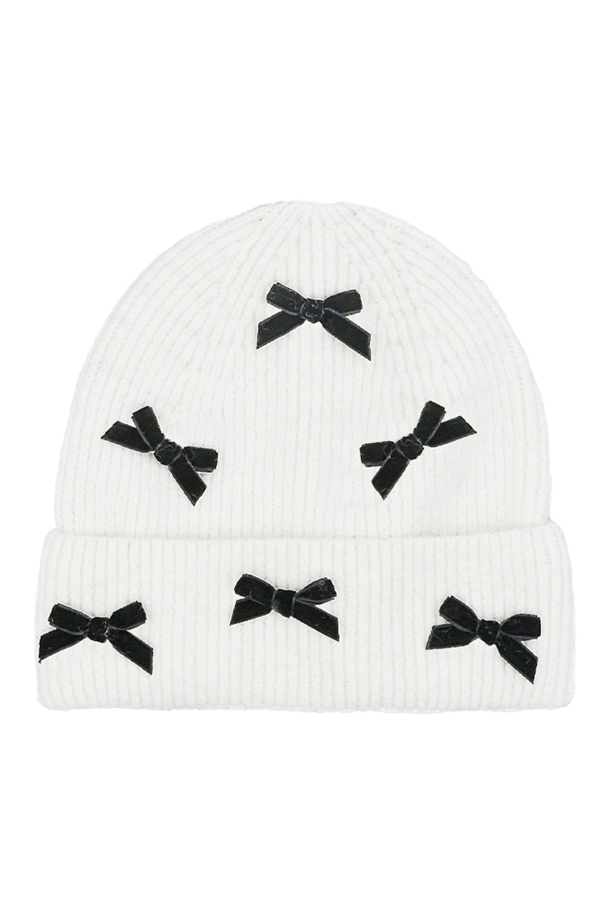 C.C Mini Velvet Bow Cuff Beanie