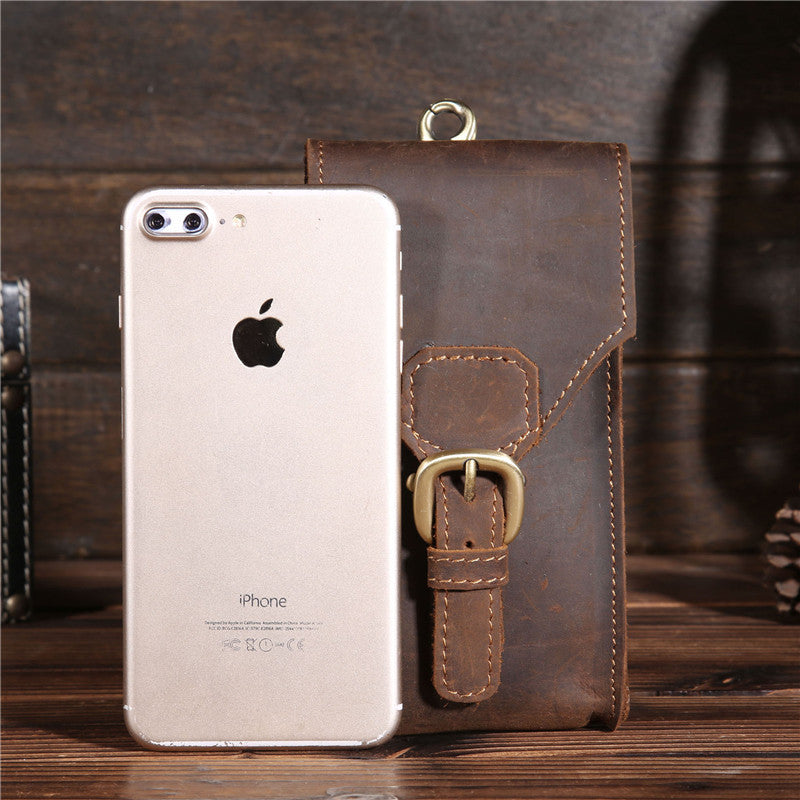 Men's Crazy Horse Skin Genuine Leather Retro Bags