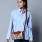 Cylindrical Block Printed Leather Bag
