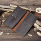 Men's Retro Crazy Horse Leather Long Genuine Men's Wallets