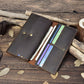 Men's Retro Crazy Horse Leather Long Genuine Men's Wallets