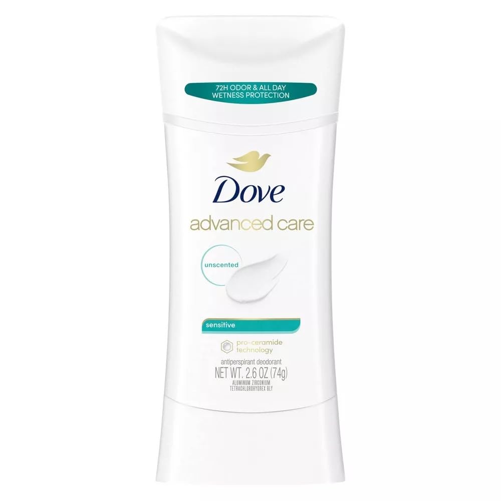 Desodorante Dove Cuidado Avanzado Antitranspirante Sensible 76ml (Paquete de 6)