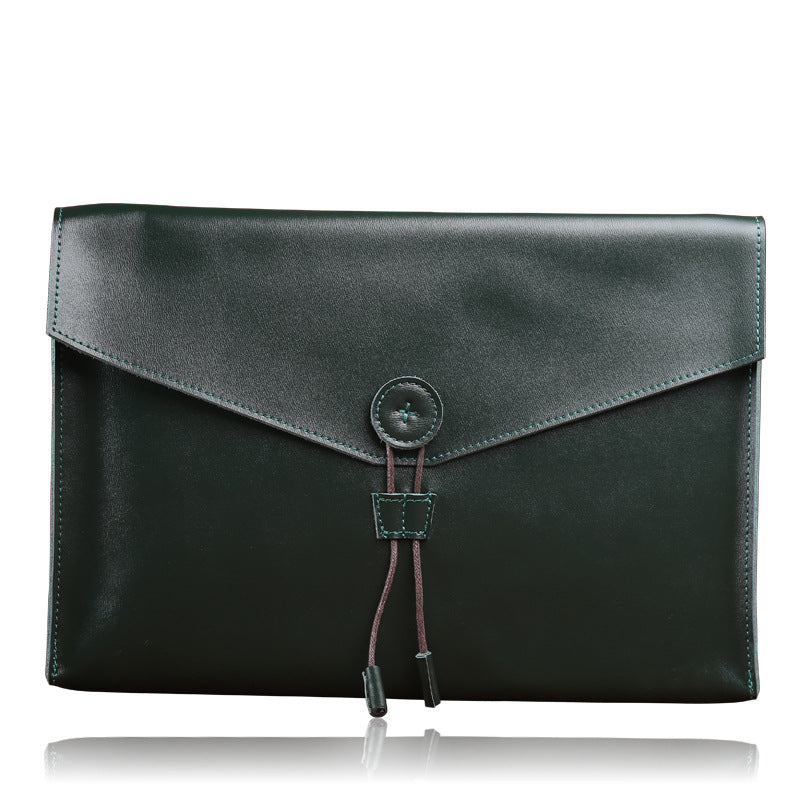 Genuine Leather Paper Large Capacity File Office Men's Briefcases