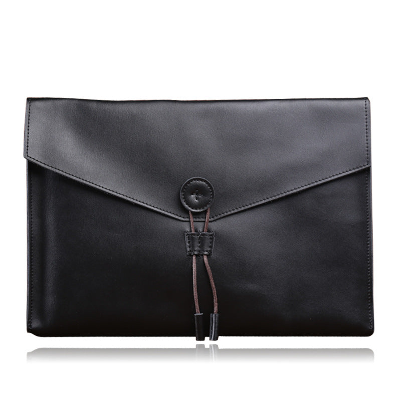 Genuine Leather Paper Large Capacity File Office Men's Briefcases
