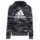 adidas Boys Long Sleeve Camo Print Hoodie Black 4