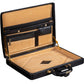 Leather Executive Men's Leather Attache Briefcase - Black