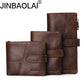 Men's First Layer Cowhide Vintage Zipper Leather Men's Wallets