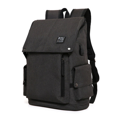 Men's Color Matching Korean Style College Charging Backpacks
