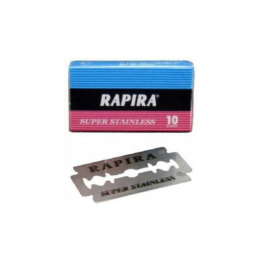 Hojas de afeitar de doble filo Rapira Classic Super Stainless - Paquete de 10