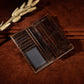 Men's Oil Waxed Leather Retro Simple Large Capacity Three-dimensional Men's Wallets