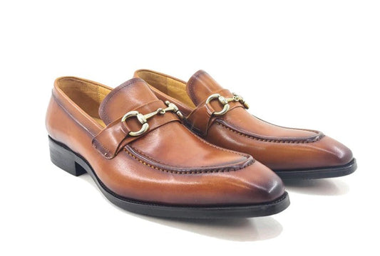 Carrucci Calfskin Loafer - Cognac