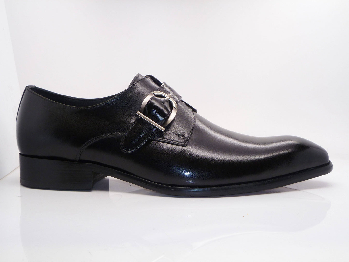 Carrucci Calfskin Monkstrap - Black