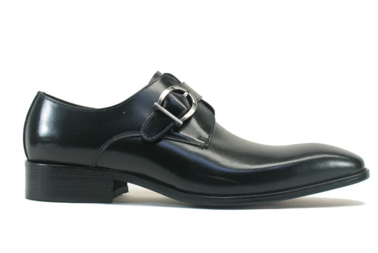 Carrucci Calfskin Monkstrap - Black