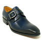 Carrucci Monkstrap Calfskin Shoe - Navy