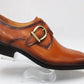 Carrucci Monkstrap Calfskin Shoe - Cognac