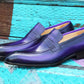 Carrucci Burnished Calfskin Belt - Purple
