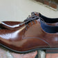 Carrucci Burnished Calfskin Oxford - Chestnut