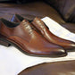 Carrucci Burnished Calfskin Oxford - Chestnut